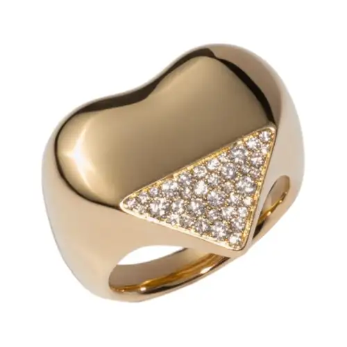 PRADA Diamond Rings Women's Gold