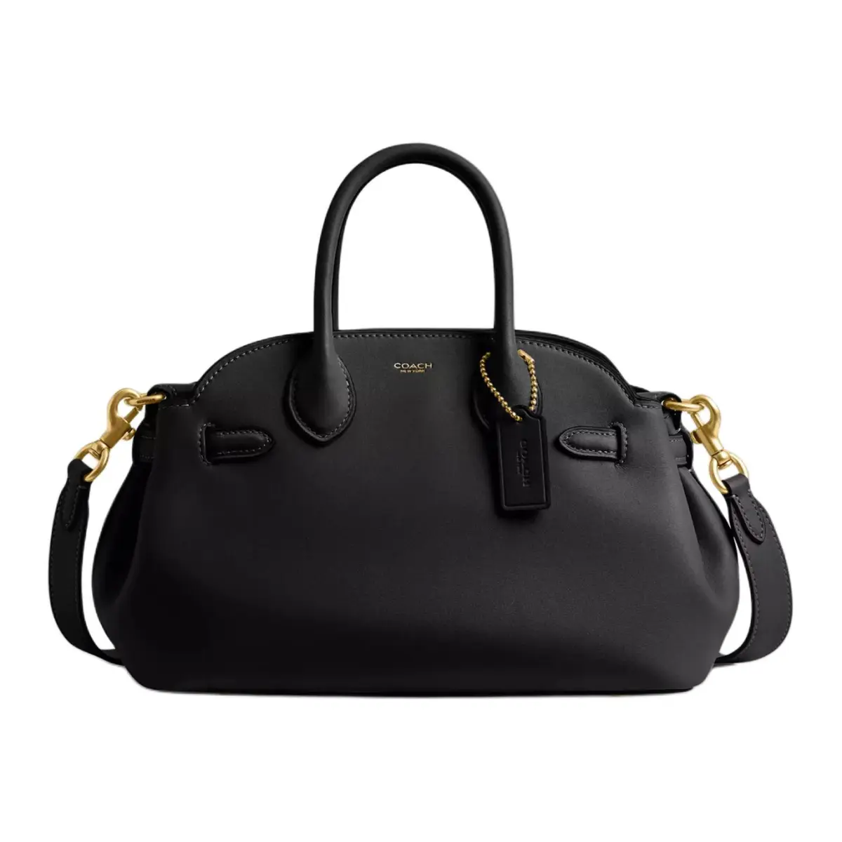 COACH Empire Carryall Leather Crossbody One Shoulder Handbag Medium Women's Black