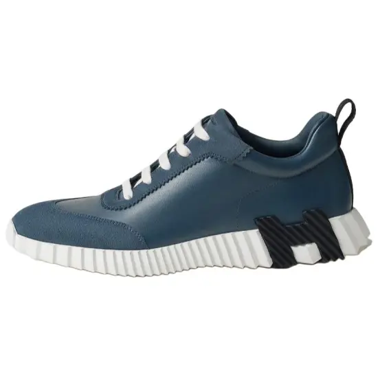 HERMES Bouncing Casual Shoes Men Low-Top Blue