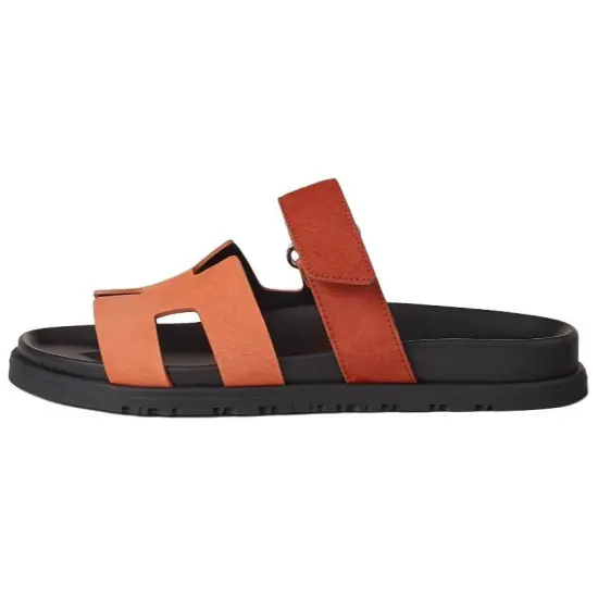 HERMES Chypre Slide Slippers Women's Orange