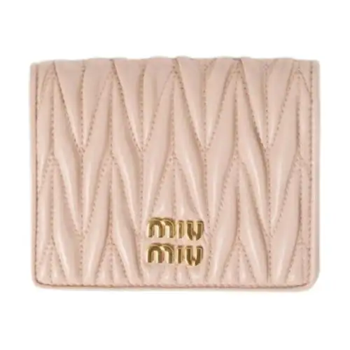 MIU MIU Nappa Leather Wallet Small Women's Light Pink