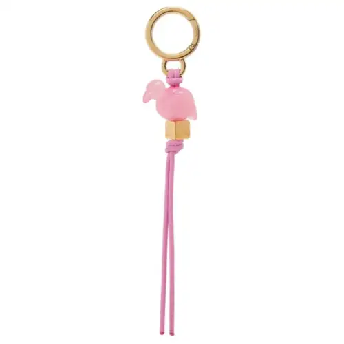 LOEWE Brand Logo Brass Keychains Women's Pink