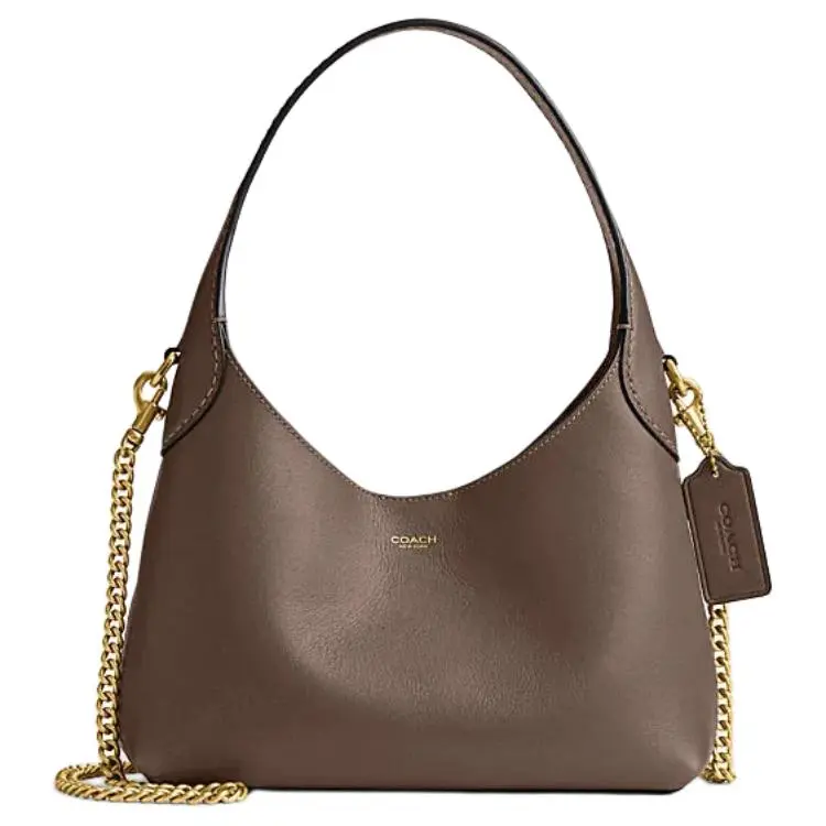 COACH Brooklyn Cow Leather Portable Crossbody Bag, Shoulder Bag Mini Women's Dark Lime Gray