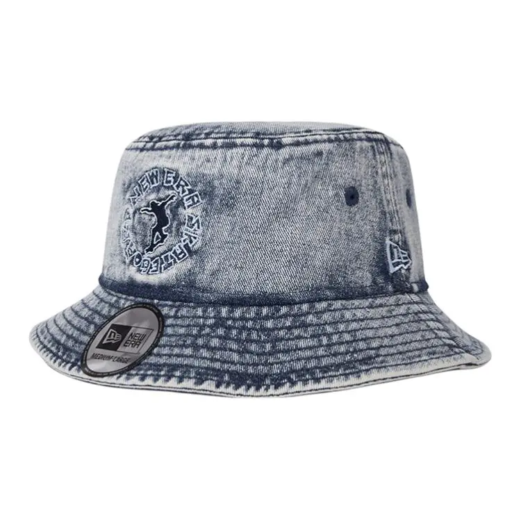 New Era Cotton, Polyester, Viscose Bucket Hats Unisex Denim Blue