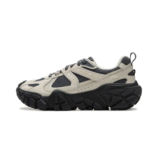 LiNing Dunes Cushioning Anti Slip Wear Resistant Breathable Height Increasing Low Top Casual Shoes Men's Khaki Black