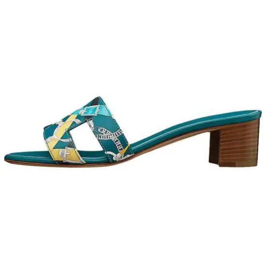 HERMES Oasis Slide Slippers Women's Blue