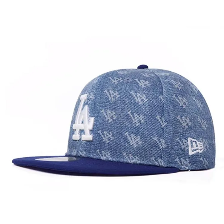 New Era Cotton Baseball Caps Unisex Denim Blue