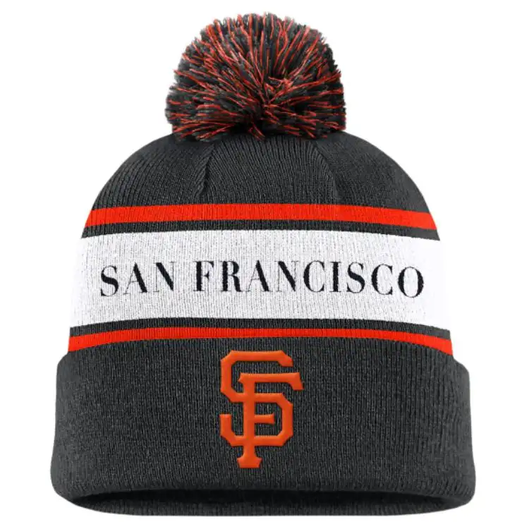 Nike San Francisco Giants Team Stripe Peak Men's Nike Mlb Cuffed Pom Beanie