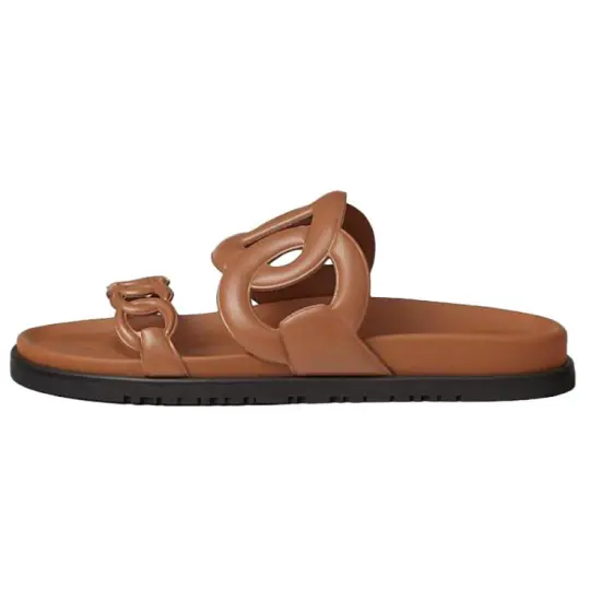 HERMES Extra Slide Slippers Women's Brown