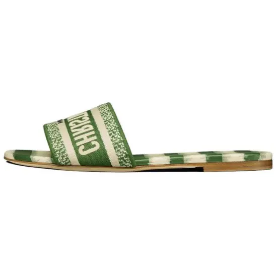 DIOR Dway Slide Slippers Women's Green White