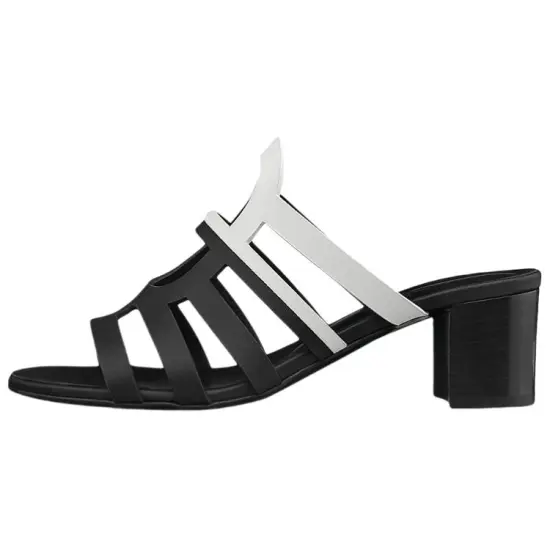 HERMES Slide Slippers Women's Black