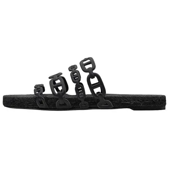 HERMES Ancone Slide Slippers Women's Black
