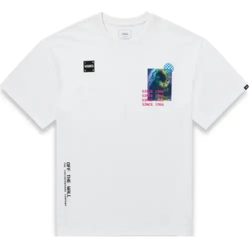 Vans T Shirts Men's White Crew Neck Moderate Straight Fit