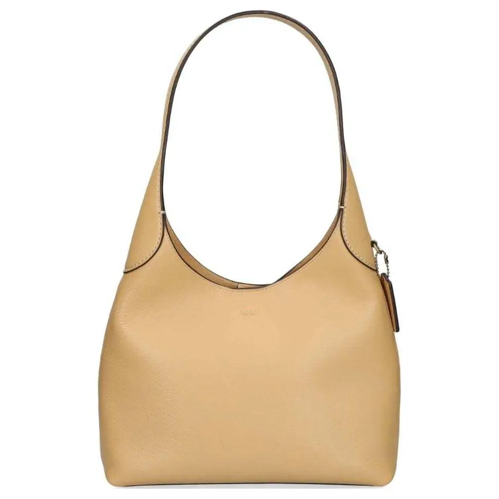 COACH Brooklyn Grain Leather Handbag, Shoulder Bag Small Women's Beige