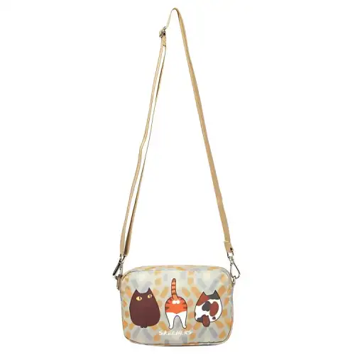 Skechers LeSportsac Collaboration Fabric Handbag, Shoulder Bag, Crossbody Bag Regular Unisex Kitten Party