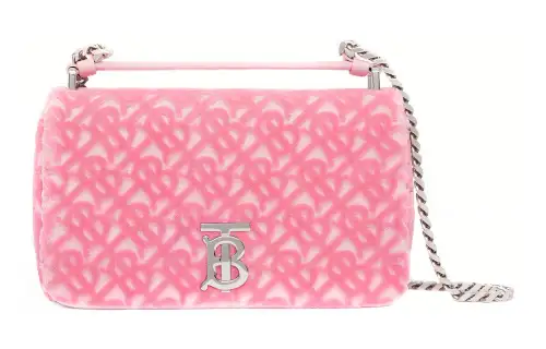 Burberry Lola Bag Cotton Acrylic Sheepskin Shoulder Bag, Crossbody Bag, Handbag Small Women's Pink