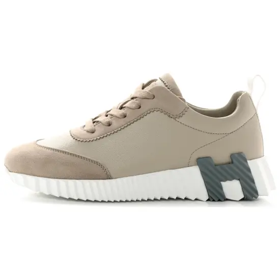 HERMES Bouncing Low-Top Casual Shoes Men's Beige