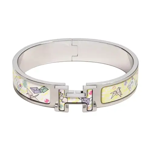 HERMES Clic H Bangles Women's Silver