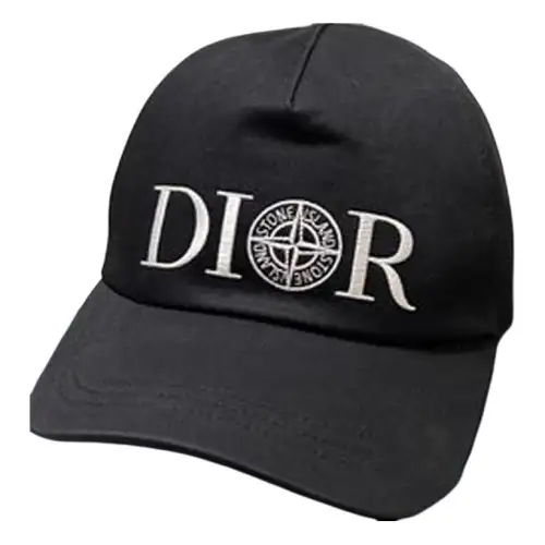 DIOR Brand Logo Cotton Baseball Caps Men's Black