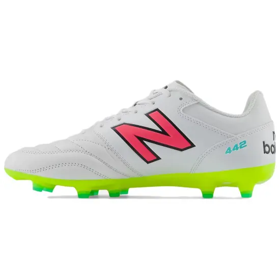 New Balance 442 V2 Pro HG Rubber Short Studs Slip Resistant Soccer Shoes Unisex White