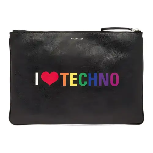 Balenciaga Leather Clutch Women's Black