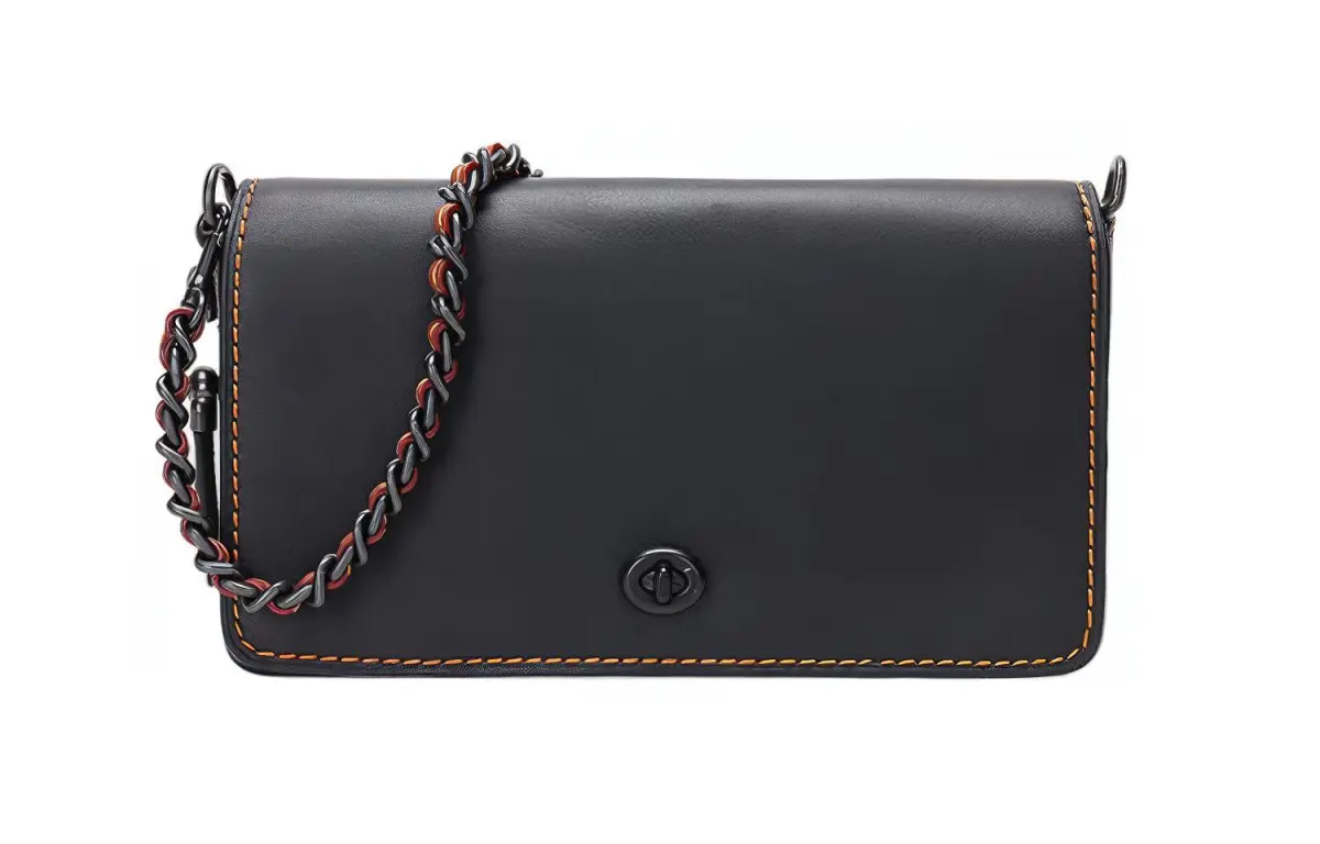COACH Dinky Leather Crossbody Bag, Shoulder Bag Women's Black