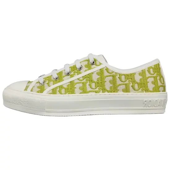 DIOR Walk'n'Dior Platform Shoes Low Top Casual Skateboard Shoes Women's Green Yellow