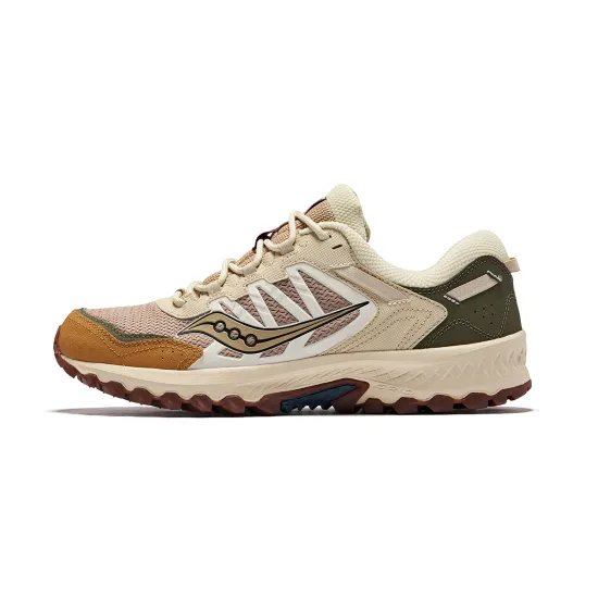 Saucony GRID PEAK Anti Slip Wear Resistant Low Top Running Shoes Unisex Khaki Beige