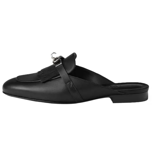 HERMES Oz Wrap toe Slippers Women's Black