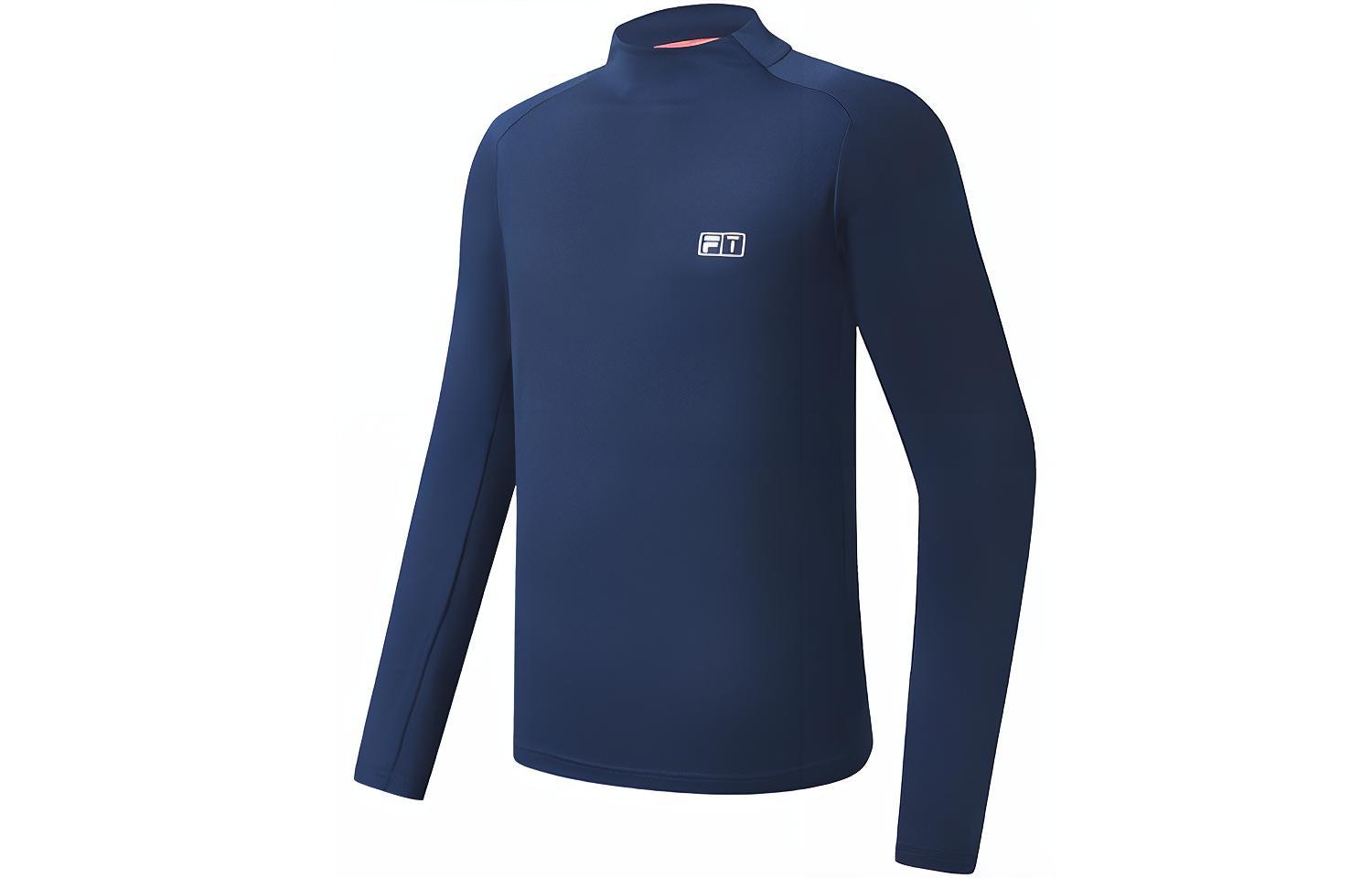 FILA T Shirts Men's Sea Sunset Blue Stand Collar Moderate