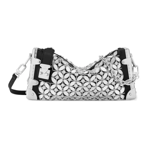 LOUIS VUITTON Calfskin Crossbody Bag, Shoulder Bag Women's Silver
