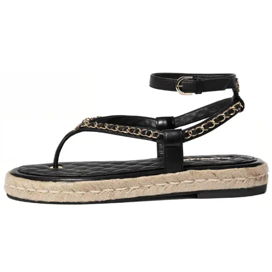 CHANEL Strap Sandals Women's Black