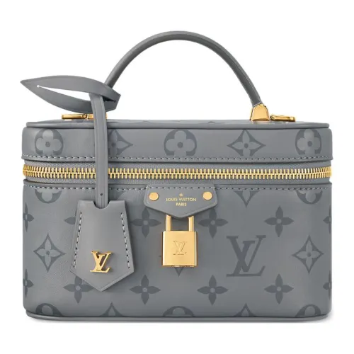 LOUIS VUITTON Vanity Calfskin Handbag Women's Gray