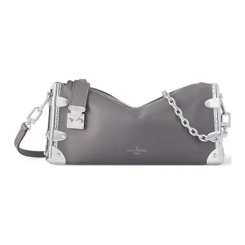 LOUIS VUITTON Calfskin Shoulder Bag, Crossbody Bag Women's Gray
