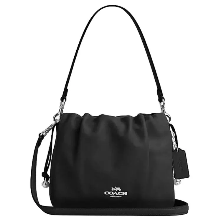 COACH Faye Cow Leather Cloud Bag, Handbag, Shoulder Bag Small Women's Black