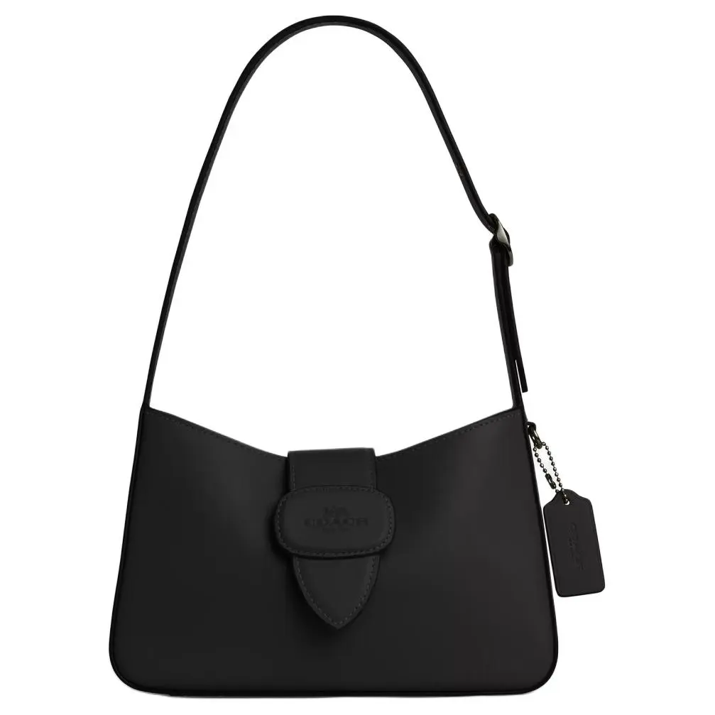 COACH Eliza Refined Calfskin One Shoulder Handbag Medium Women's Black