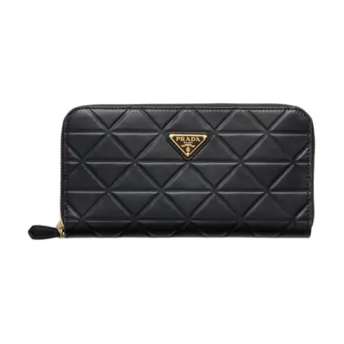 PRADA Leather Wallet Large Women's Black