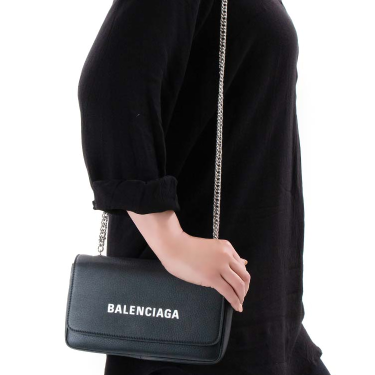 Женская сумка Balenciaga logo (черная) — фото 6