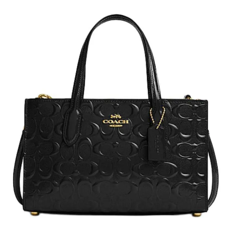 COACH Nina Cow Split Leather Tote Bag, Shopping Bag, Handbag Medium Women's Black