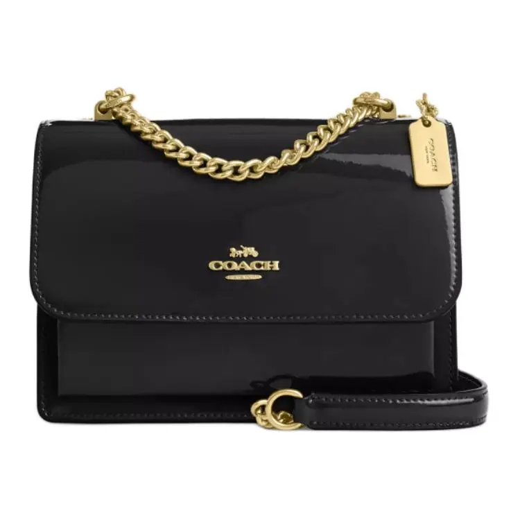 COACH Klare Patent Leather With Smooth Leather Crossbody Bag, Shoulder Bag Small Women's Black