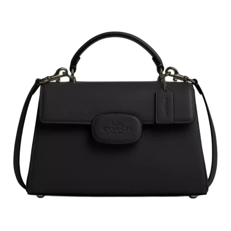 COACH Eliza Refined Calfskin Crossbody Handbag Large Women's Black