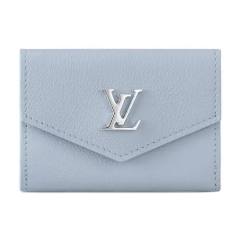 LOUIS VUITTON Calfskin Wallet Mini Women's Washed Blue
