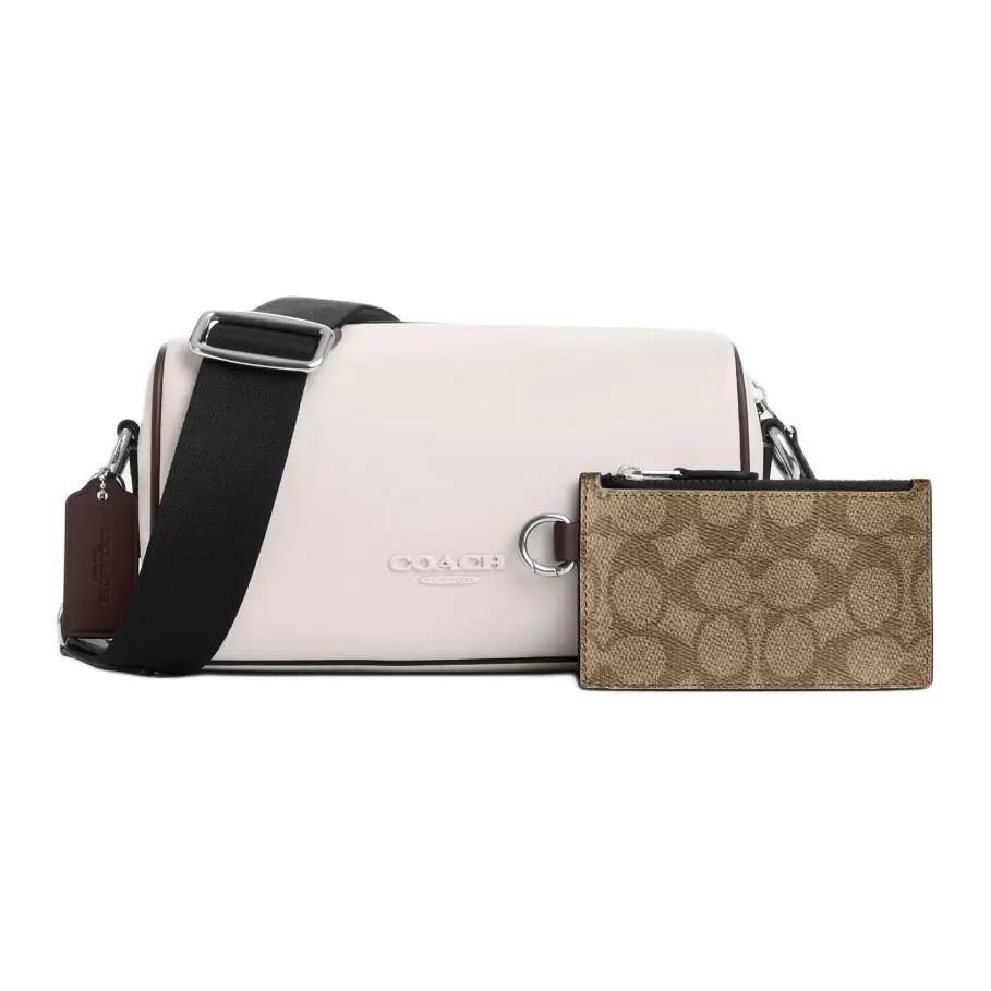 COACH Calfskin With Coated Canvas Crossbody Bags Small Men's