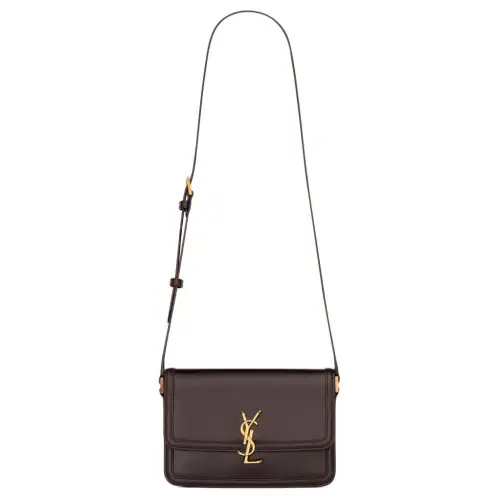 SAINT LAURENT Cow Leather Shoulder Bag, Crossbody Bag Medium Women's Dark Chestnut