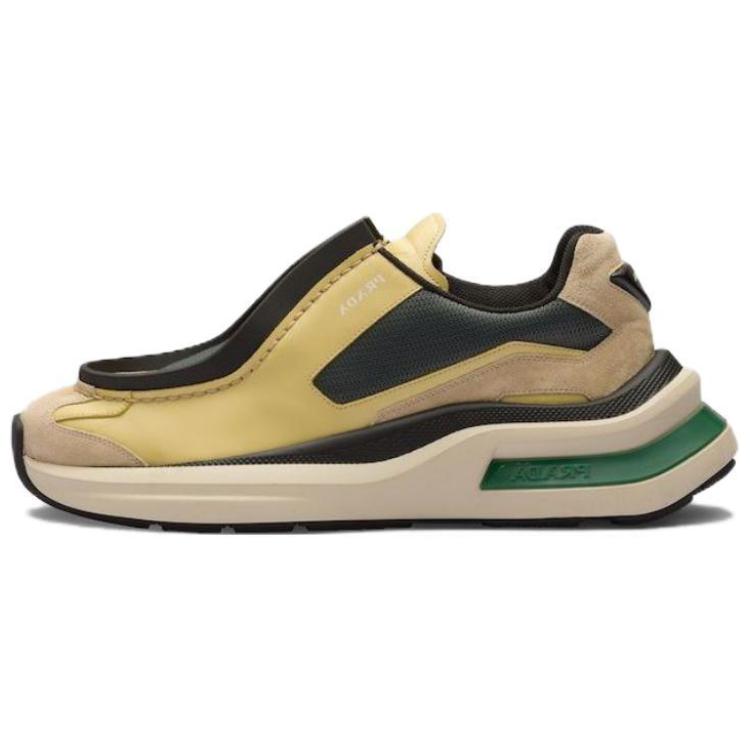 PRADA Prada Systeme hand-sewn raised rubber edge low-top lifestyle shoes for men yellow