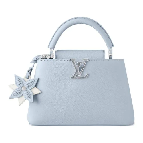 LOUIS VUITTON Capucines Cow Leather Shoulder Bag, Crossbody Bag, Handbag Women's Blue