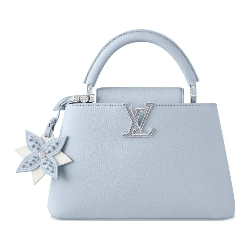 LOUIS VUITTON Capucines Cow Leather Shoulder Bag, Crossbody Bag, Handbag Women's Blue