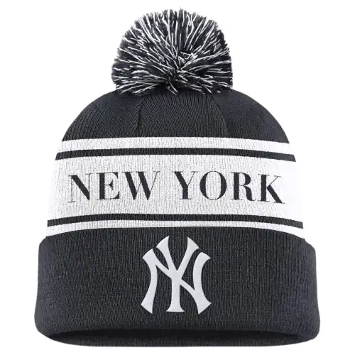 Nike New York Yankees Team Stripe Peak Men's Nike Mlb Cuffed Pom Beanie