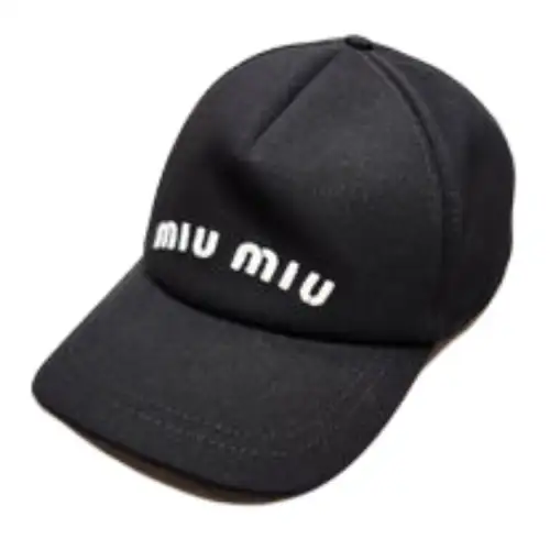 MIU MIU Cotton Baseball Caps Men's Black