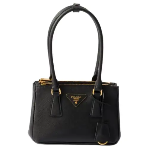 PRADA Saffiano Leather Portable Crossbody Bag, Shoulder Bag Mini Women's Black